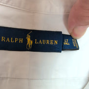 Chemise Ralph Lauren L Blanc Uni Logo Bleu Manches Courtes