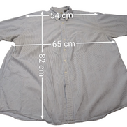Chemise manches courtes L.L. Bean bleu à rayures gaufrée taille XXL #226msch