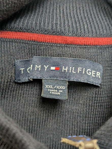 Gilet Tommy Hilfiger Bleu Marine Zippé Col Montant - Taille 3XL