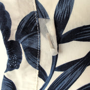 Chemise Hawaïenne Palmwave Fleurie Bleu Marine Blanc 100% Coton L manches courte