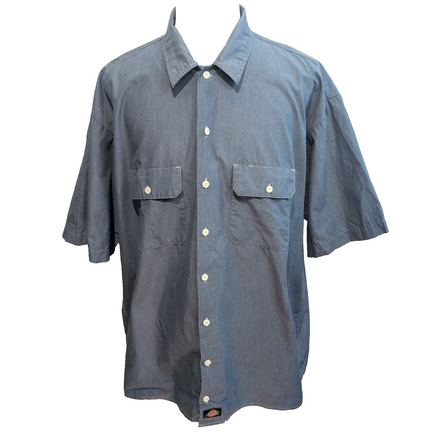 Chemise Dickies 3XL Bleu Workwear Manches Courtes 2 Poches Logo