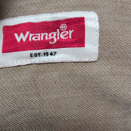 Chemise Wrangler Manche Courte Marron Clair Camel Taille M Deux Poches