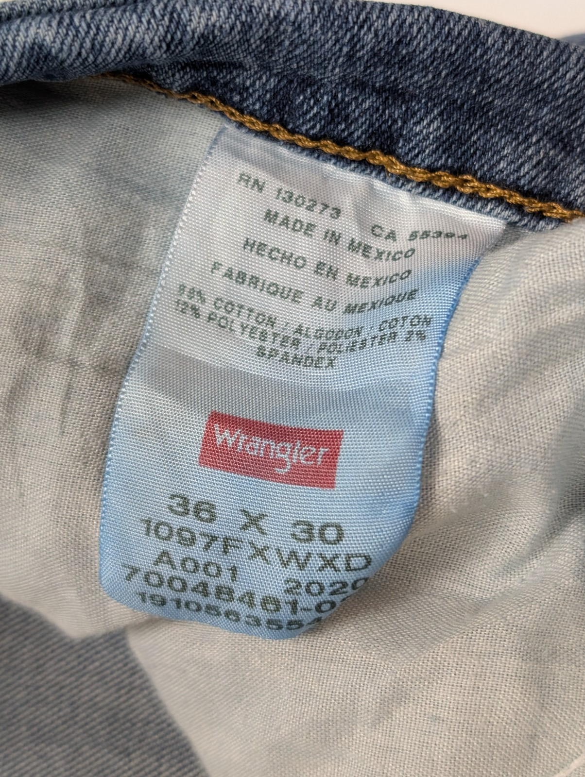 Jean Wrangler Vintage Regular Fit Homme W36 L30 Bleu Denim Stretch Confort