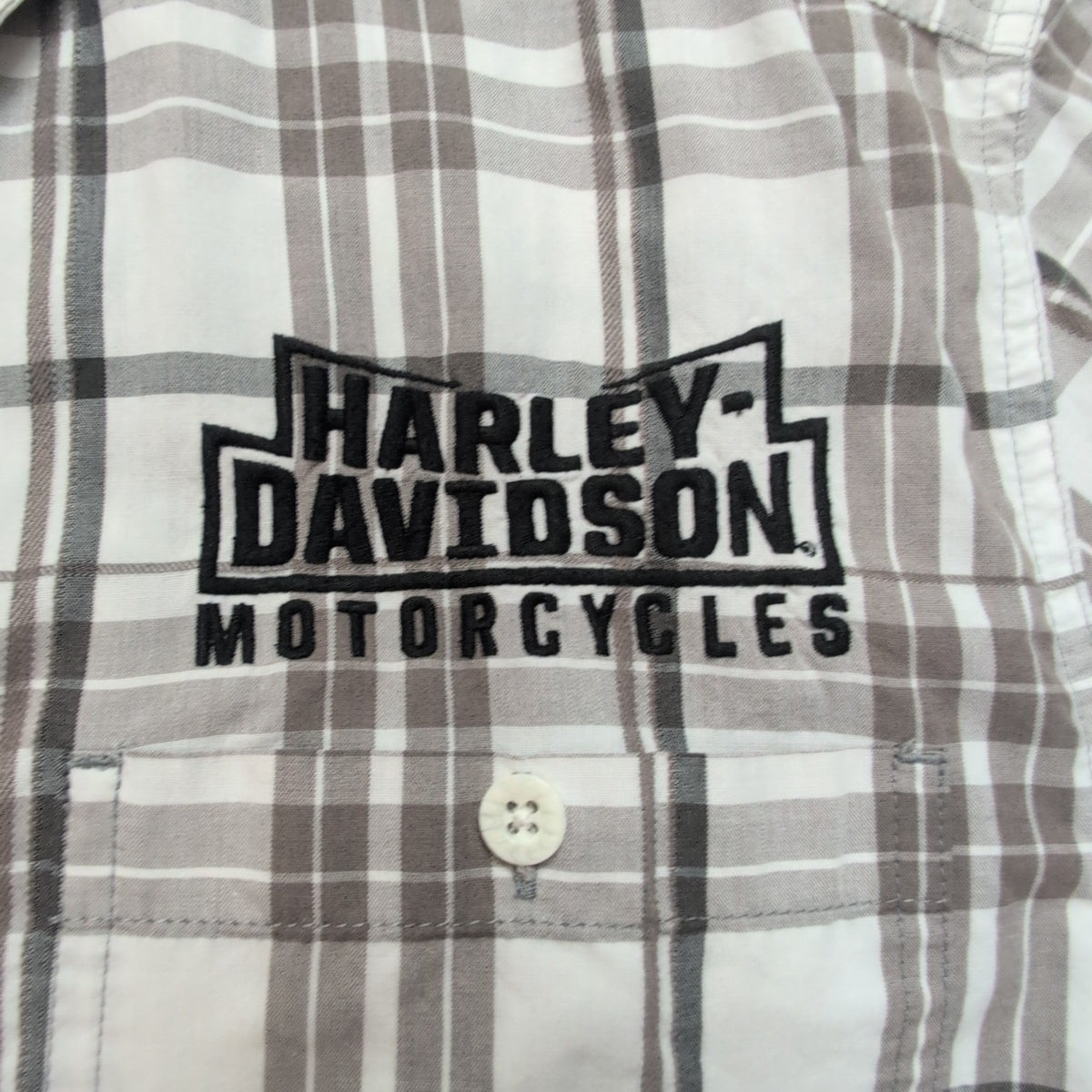 Chemise Harley-Davidson XL marron carreaux flammes 2 poches manches courtes