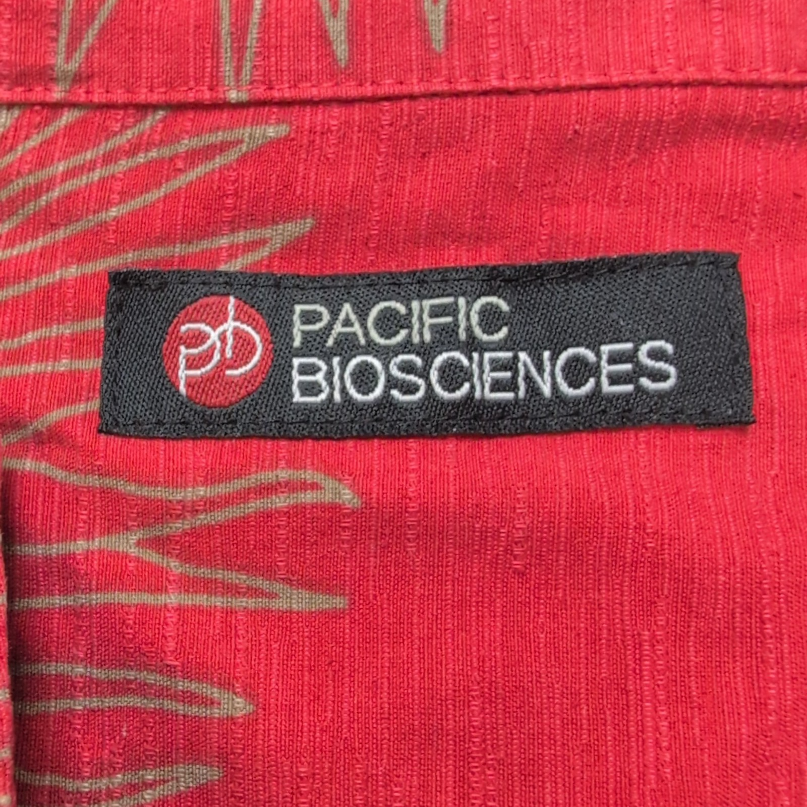 Chemise Hawaïenne Pacific Bioscience XL Soie Rouge Feuillage Manches Courtes