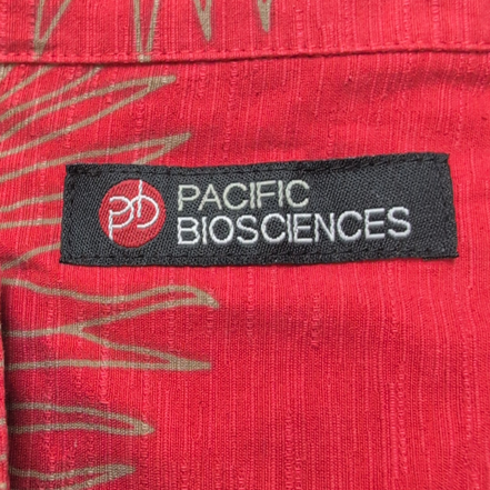 Chemise Hawaïenne Pacific Bioscience XL Soie Rouge Feuillage Manches Courtes
