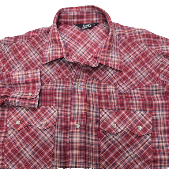 Chemise Levi's western cowboy rouge à carreaux taille M #202e