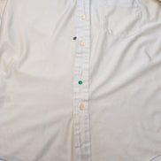 Chemise Manhattan Qiana Vintage Taille M/L Blanc Cassé Grand Col Pointe