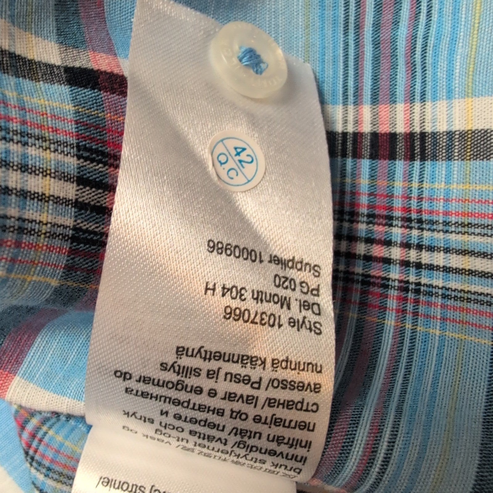 Chemise Tom Taylor carreaux bleu rouge poche manches courtes XXL