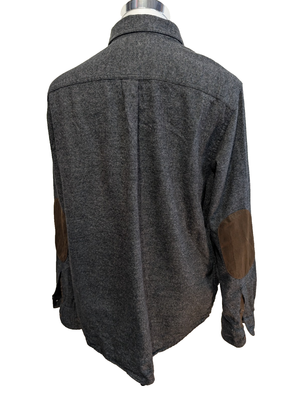 🧥 Chemise CHAPS Flanelle Coudières Gris Anthracite L |294S