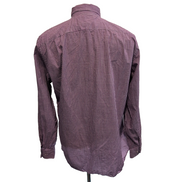 Chemise Nautica M Classic Fit Bordeaux Carreaux Coton Logo Brodé manches longues