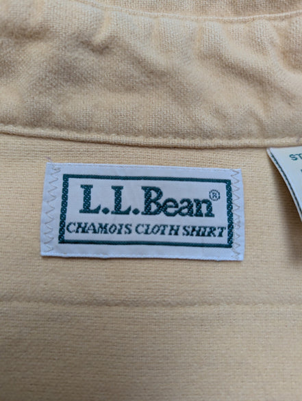 L.L. Bean Chemise Homme XL Vintage Flannelle Workwear CHAMOISÉE Jaune Pâle