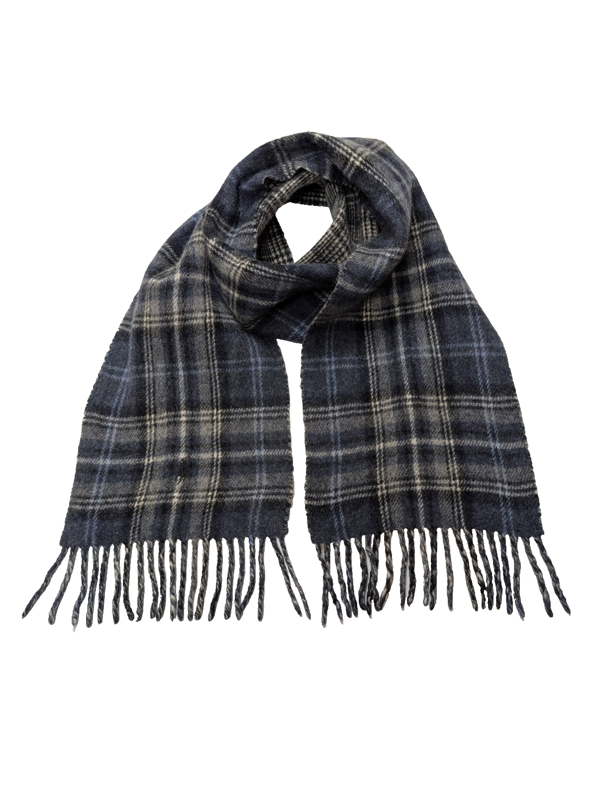 Écharpe Polo Ralph Lauren Réversible Carreaux Écossais & Gris Laine d'Agneau
