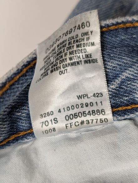 Jean Levi's 505 Regular Fit Vintage Homme W38 L30 Bleu Ciel Denim Light Wash