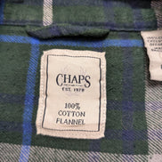 CHAPS Flanelle Vert Bleu Blanc L Logo Brodé EE VINTAGE 100% Coton | 312S