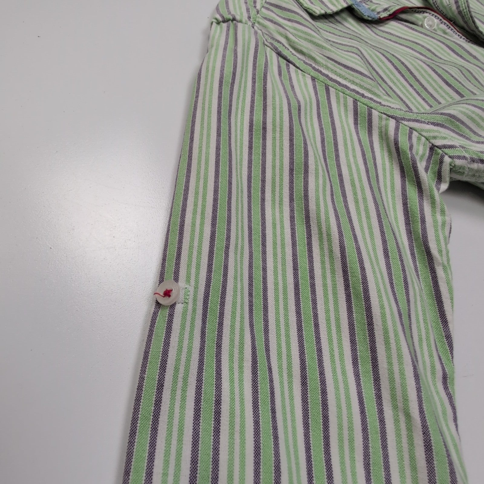 Chemise US POLO ASSN à Rayures Vertes avec Poches Manches Longues - Taille L Enf