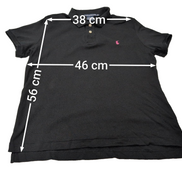 Polo manches courtes Ralph Lauren Sport femme XL taille S/M noir logo rose