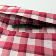 Chemise Lacoste XL Rouge Blanc Carreaux Coton Logo Vert Poche manches longues