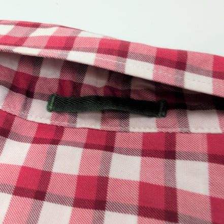 Chemise Lacoste XL Rouge Blanc Carreaux Coton Logo Vert Poche manches longues