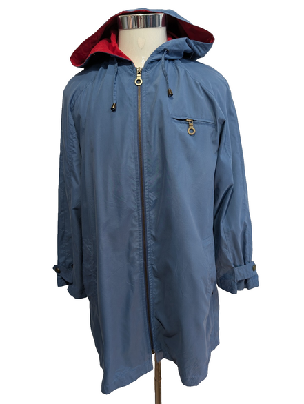 London Fog Manteau Trench Long Fin Léger S Bleu Poussière Capuche | 316BSR