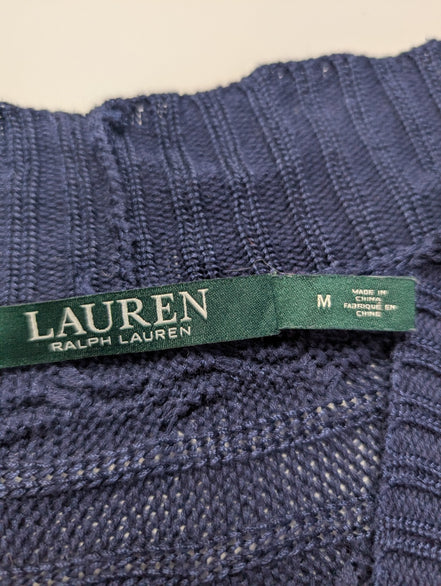 Gilet cardigan femme LAUREN Ralph Lauren long bleu marine ajouré taille M
