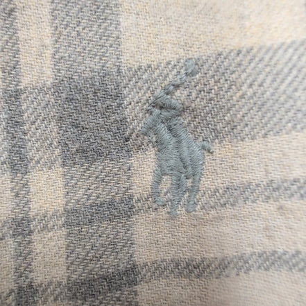 Chemise Ralph Lauren XL Taille M Classic Fit Flanelle Carreaux Gris Blanc