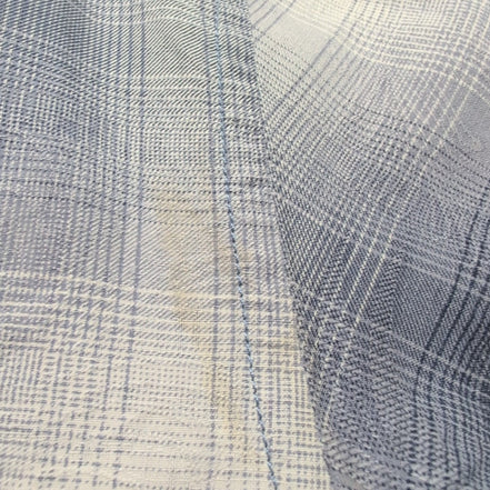 Chemise Hawaïenne Tommy Bahama L 100% Soie Bleue Carreaux Boutons Bois