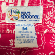 Chemise Hawaïenne Reyn Spooner M Made in Hawaii Rouge Motifs Coton