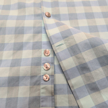 Chemise Reaction L XL Bleu Turquoise Carreaux Stretch Slim Fit manches longues
