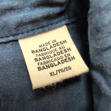 Chemise Levi's Manches Courtes Bleu Marine Coton et Lin à Poche Taille XL