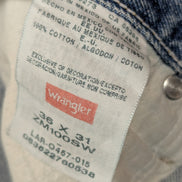 Jean Wrangler Homme Vintage Bleu Style Grunge Distressed Genou Troué W36 L31