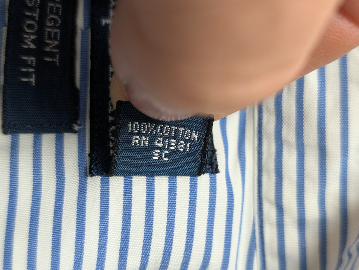 Chemise Polo Ralph Lauren Shirt L XL Regent Custom Fit Rayée Poignets Mousquetai