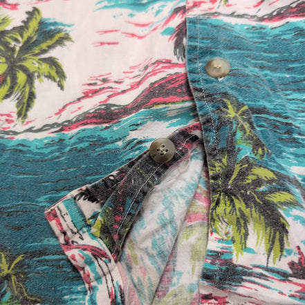 Chemise Hawaïenne Ocean Pacific M Coton Palmiers Tropical manches courtes