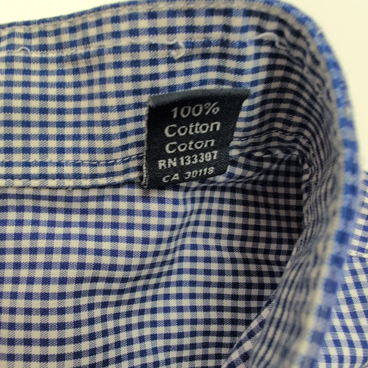 Chemise Nautica XL Col Mao Bleu Carreaux Manches court Sans Repassage