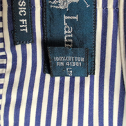 Chemise Ralph Lauren XL Bleue Rayures Logo Rouge Classic Fit Button Down Shirt
