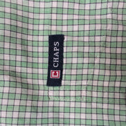 Chemise CHAPS verte à carreaux manches courtes taille XL #3e