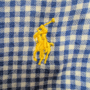 Chemise Polo Ralph Lauren M Flanelle Bleue Custom Fit Shirt Button Down Chaude