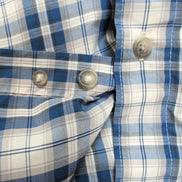 Chemise Chaps à Carreaux Bleus avec Poche - 100% Polyester - Taille LG