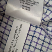 Chemise Ralph Lauren violet petits carreaux logo marine taille M / L #2558