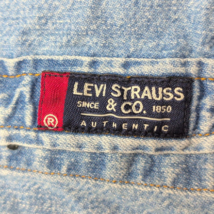 Chemise Levi's XL TG Jean Bleu 100% Coton 2 Poches Boutons Métal Mch longues