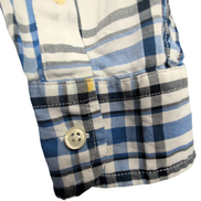 Chemise CHAPS blanche bleue noire à carreaux taille S #73e