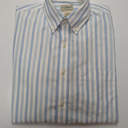 Chemise L.L Bean blanche à rayures bleu taille S #222msch