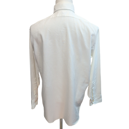 Chemise ENRO Permanent Press Vintage Taille L/XL Blanche Col Pointe Boutonné