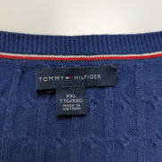 Pull Femme Tommy Hilfiger Bleu Électrique Torsadé - Taille 3XL