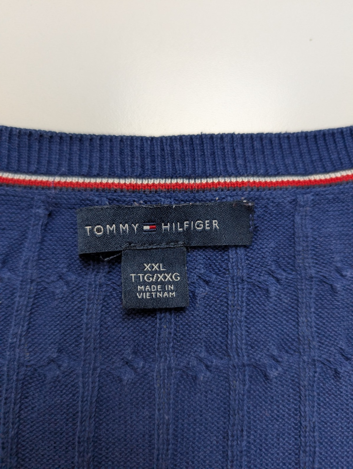 Pull Femme Tommy Hilfiger Bleu Électrique Torsadé - Taille 3XL