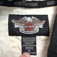 Harley Davidson Chemise Noire Blanche Brodée Manches Courtes Homme Taille M
