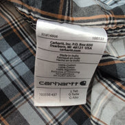 Chemise Carhartt L Bleu Carreaux 100% Coton Manches Courtes 3 Poches