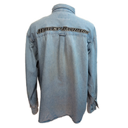 Chemise Harley Davidson XL Jean Bleu 100% Coton Brodée 2 Poches Logo