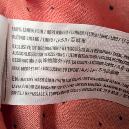 Chemise Abercrombie & Fitch 100% Lin Corail Pois Manches Longues Taille S