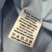 Chemise Todd Shelton L Neuve Étiquette Slim Fit 100% Coton Bleu Unie